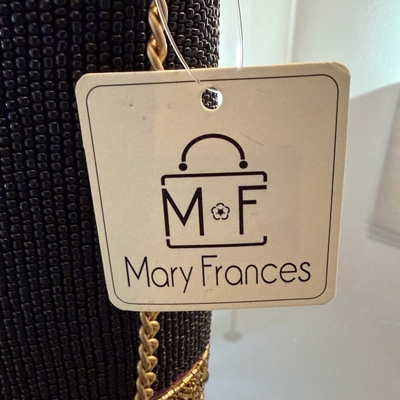 Mary Frances Black Beaded Bag with Gold Chain - Picture 2 of 8